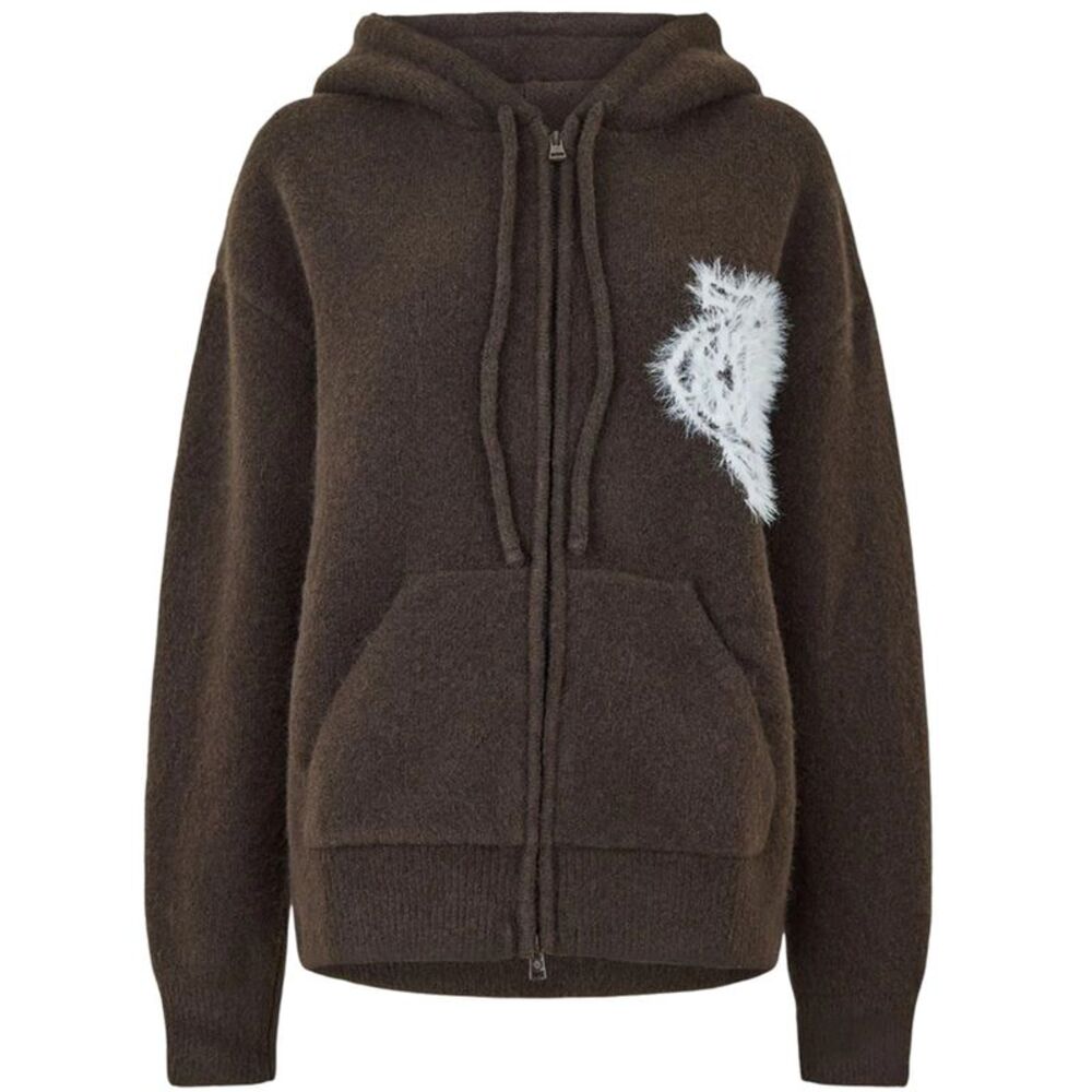Couture Club Womens/Ladies Fluffy Full Zip Hoodie / Brown